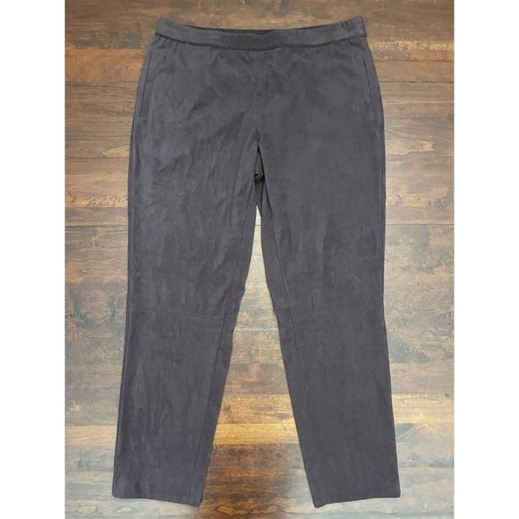 J Jill Wearever Faux Suede Pull On Pants Size Medium Plum‎ Purple Relaxed Fit - Picture 1 of 13